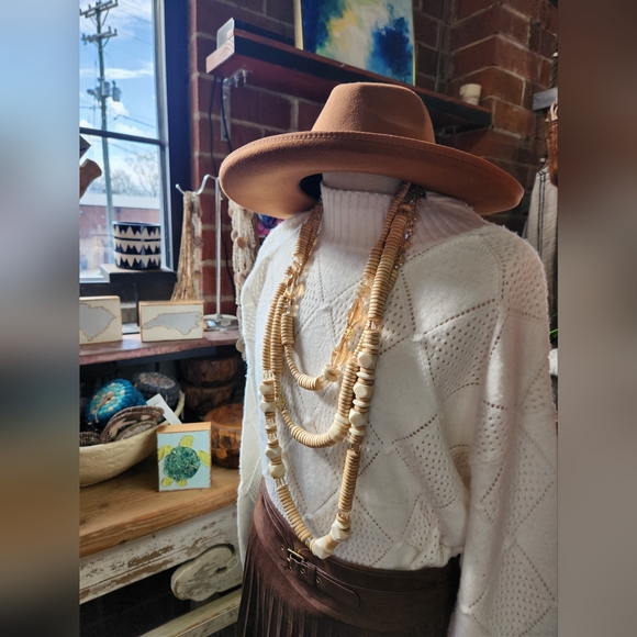 Mocha Brown Hat with Attached Cording Detailing - Picture 16 of 17